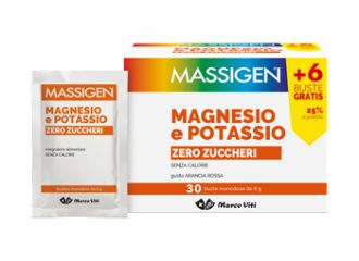 Massigen magnesio e potassio zero zuccheri 24 bustine + 6 gratis