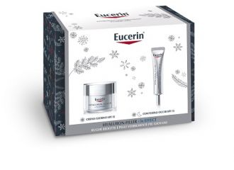 Eucerin hyaluron filler xmas pack 2022 crema giorno spf 15 50 ml + contorno occhi spf 15 15 ml