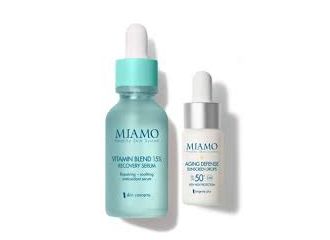 Miamo cofanetto booster anti-ossidante gf-5 glutathione rejuvenating serum 30 ml + aging defensce sunscreen drops 10 ml